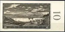 The construction of the Orava Dam and Orava reservoir on a 1953 Czechoslovak banknote