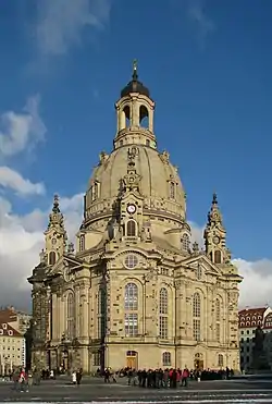The Dresden Frauenkirche. It now serves as a symbol of reconciliation between former warring enemies.