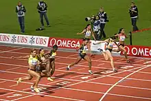 Image 4The finish of a women's 100 m race (from Track and field)