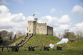 104 Regiment Royal Artillery fire a Death Gun Salute for Prince Philip