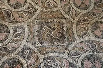 mosaic of the large room of the baths