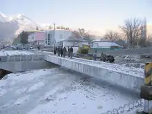 Image 18Chinese workers build a bridge on the road between Dushanbe and Khujand, 2007 (from Transport in Tajikistan)