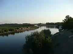 The Dnestr river passing through Tiraspol
