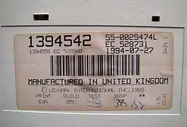1994 IBM Model M (P/N 1394542) label