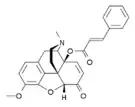Chemical structure of 14-Cinnamoyloxycodeinone.