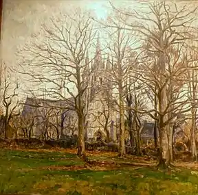 Germain David-Nillet's "Chapelle Saint-Fiacre". Painted in 1908 this oil on canvas is held in the Musée du Faouët.