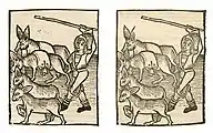 Equus asinus. Left: Hortus Sanitatis, Straßburg 1497 (II, 5). Right: Kleines Destillierbuch (Blatt 45v)