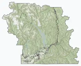 Map showing the location of Sx̱ótsaqel/Chilliwack Lake Provincial Park