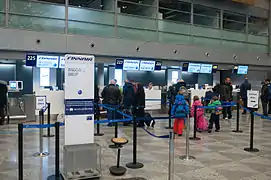 Finnair's check-in area