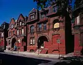 1500-block N. 17th St. (west side), Philadelphia, PA (1886). 29 rowhouses for Peter A. B. Widener and William L. Elkins