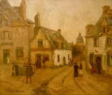 Charles Rivière's "Le vieux puits, place Bellanger" of 1914. Held in the Musée du Faouët