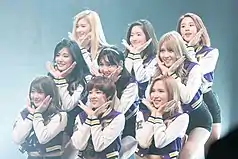 Twice performing "Cheer Up" at their comeback showcase