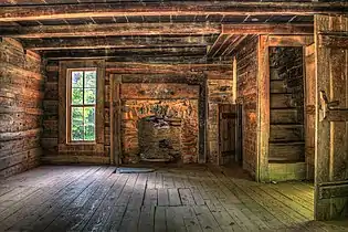 Interior of John Oliver Cabin