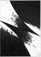 Two Spikes (Two Parabolas on the Diagonal), collograph, 1965