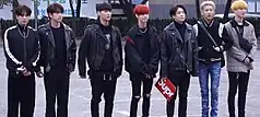 Got7 going to a Music Bank rehearsal