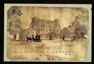 Green Dragon Tavern, watercolor, 1773