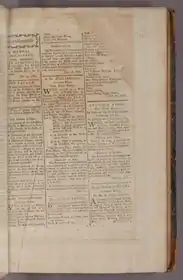 The third page of the first issue of Hicky's Bengal Gazette