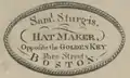 Advertisement for Samuel Sturgis, hatmaker, 1790