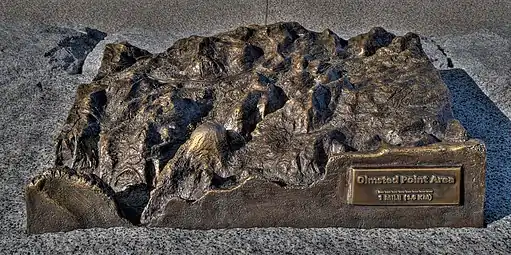 Bronze relief map of Tenaya Canyon.