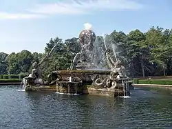 The Atlas Fountain 1850, designed by William Andrews Nesfield, sculpted by John Thomas