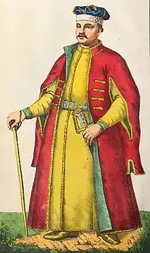 Ukrainian Cossack nobleman in a yellow żupan.