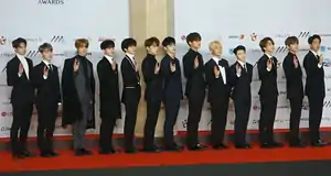 Seventeen on the red carpet of the Asia Artist Awards