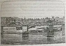 The 1827 Bridge was the first bridge at this location to be supported by stone pillars