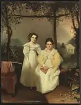 Margaret Oliver Colt and Mary Devereux Colt in the Gardens at "Green Mount," Baltimore, 1830 (Museum of Fine Arts, Boston)