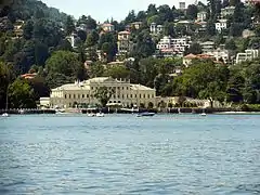 The villa seen from the lake