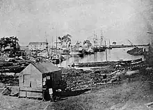 Stockton waterfront in 1853