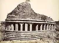 The temple in 1855, when the roof had been used as a fort or look-out post