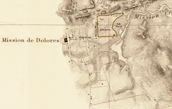 1859 US Survey Map showing Las Camaritas