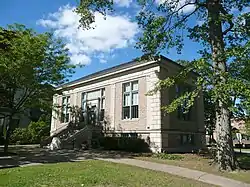 Montclair Public Library, Bellevue Avenue Branch, completed in 1914, as Nelson & Van Wagenen.