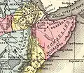 Mitchell, S. Map of Africa, Philadelphia 1867 Horn of Africa detail, where the Ghica expedition took place.