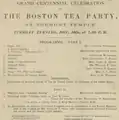 Detail of programme for Boston Tea Party centennial at Tremont Temple, benefit for Boston YWCA, 1873