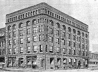 An 1891 image of the 1889 Power Building, named after magnate Thomas C. Power