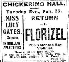 Ad in the Boston Globe, Feb. 16, 1902