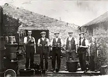 Workmen at Hayes Pottery, Buckley, Wales (c. 1910)