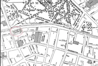 Detail of 1911 map of Boston, showing Tremont Theatre