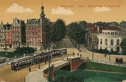 1915 trams crossing Plantage Middenlaan