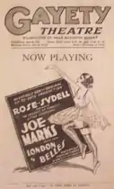 Advertisement, 1920: Rose Sydell, Joe Marks, London Belles