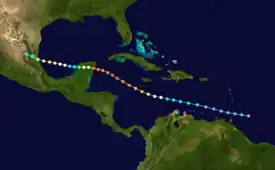 Track map of the storm