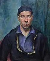 Portrait of a Man by Roswell Theordore Weidner, c. 1935, oil on canvas.  Courtesy of the Reading Public Museum, Reading, Pennsylvania.