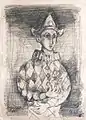 1935, Clown (Pierrot). Pencil drawing, 37x26.5 cm