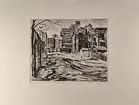 Winter on Spring Street by Roswell Weidner, c. 1938, lithograph. Collection of the Library of Congress