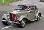 MG TD circa 1953, with manual soft top and detachable sidescreens with plastic windows