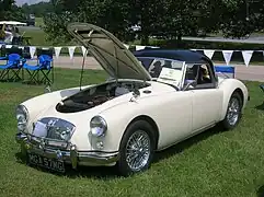 Wire wheels on a 1957 MGA
