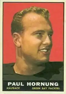 Top 1961 playing card of Paul Hornung.