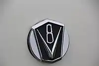 V8 badge as fitted to AP6 Valiant V8 sedan boot lids
