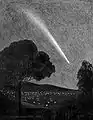 Comet Ikeya–Seki, seen from Canberra, 31 October 1965. Drawing by David Nicholls.